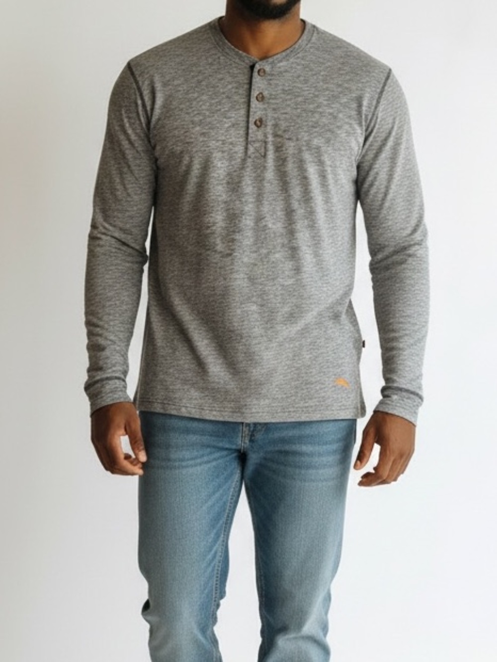 Tommy Bahama Heather Grey Long-Sleeve Henley